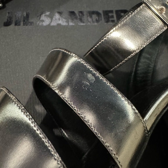 JIL SANDER Silver Strappy Heels 6.5 NIB and NWD! ➡️See description. - Picture 9 of 16